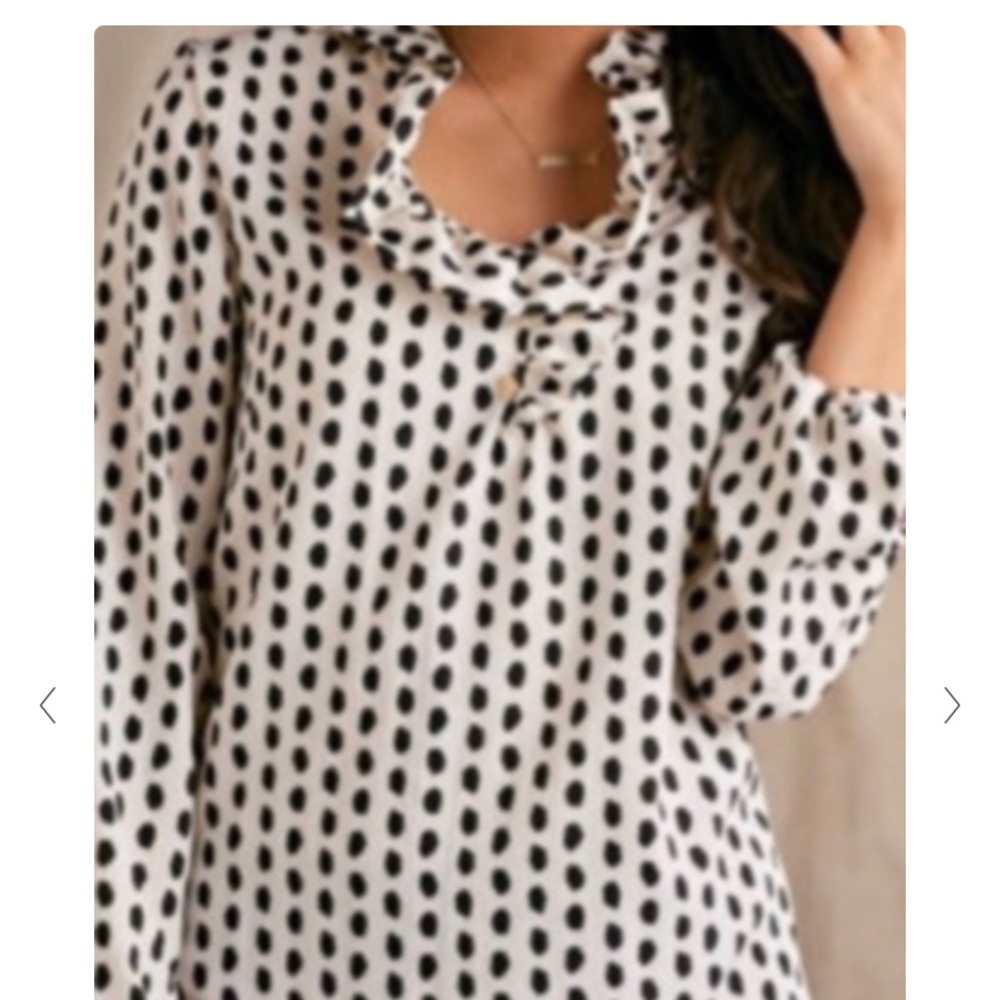 Mud pie Whitney Ruffle Tunic with Dots